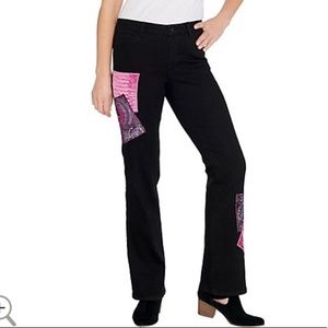 Woman with control wonder denim bootcut jeans